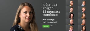 Ieder uur krijgen 11 mensen trombose